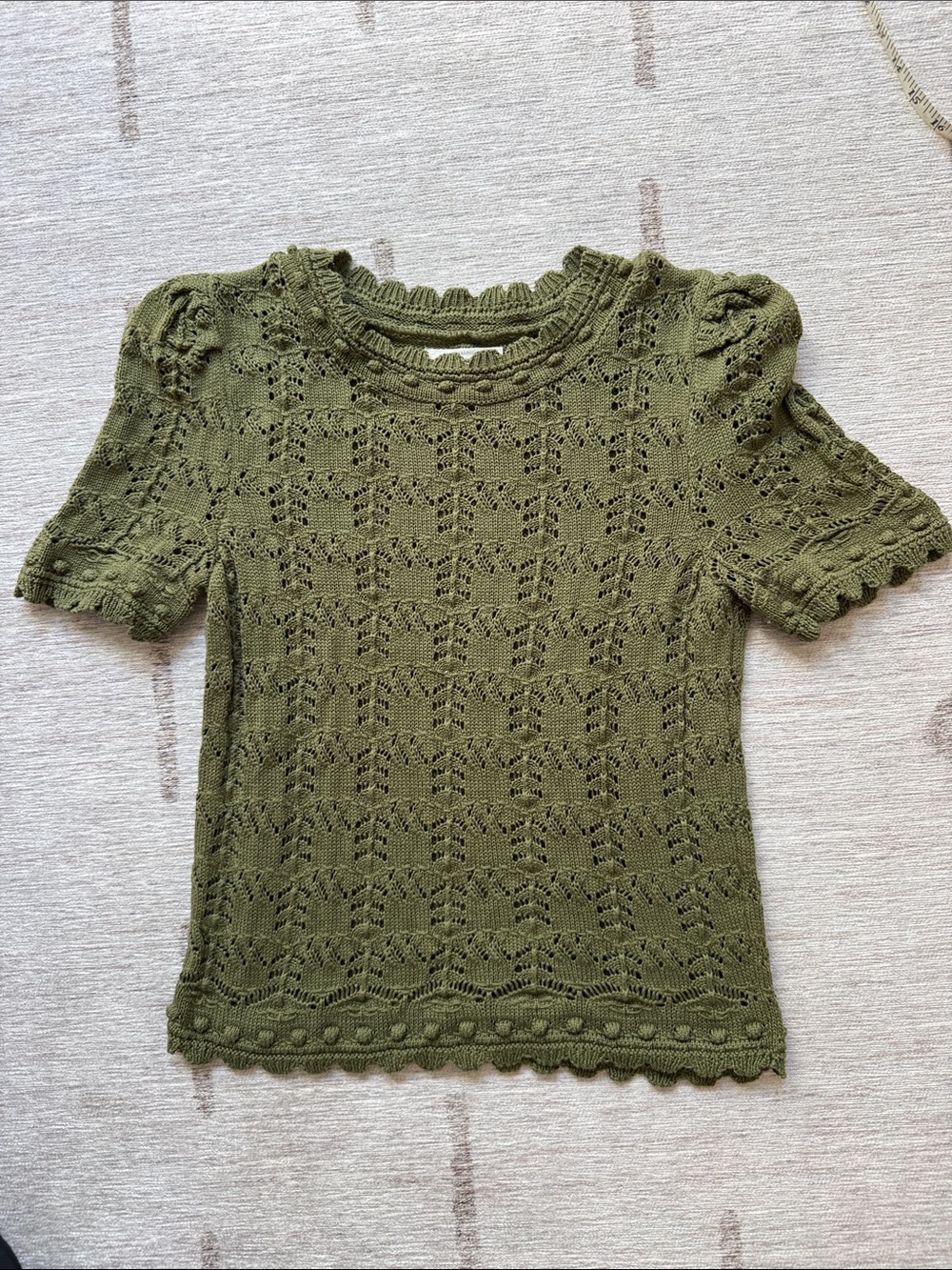 Anthropologie Olive Green Short Sleeve Knit Tee